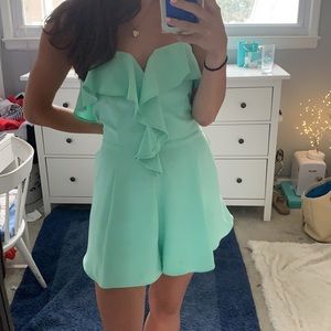 Mint Green Strapless Romper
